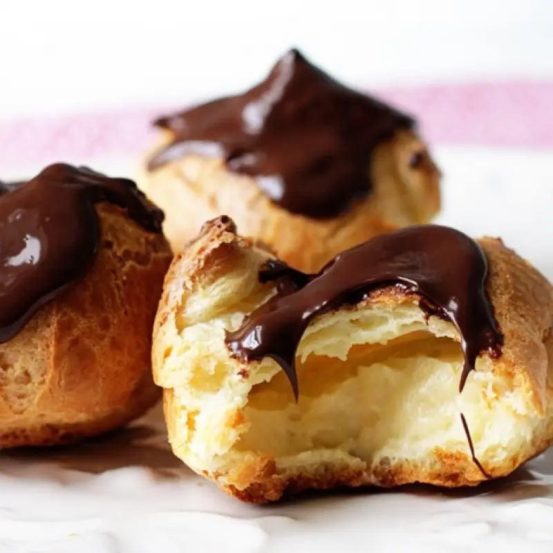 Chocolate Covered Vanilla Cream Puffs