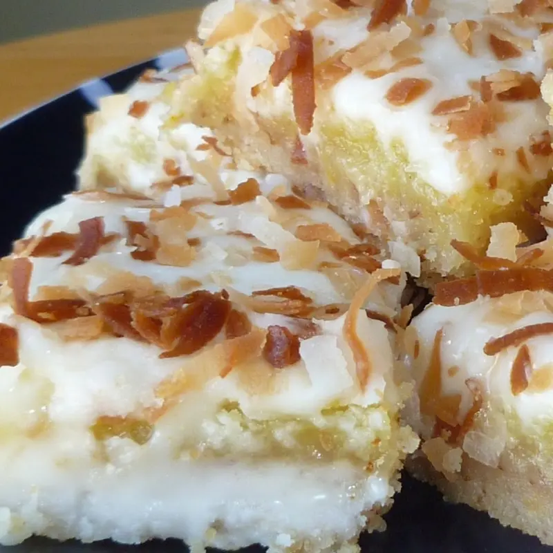 Pecan Crusted Coconut Topped Lemon Bars