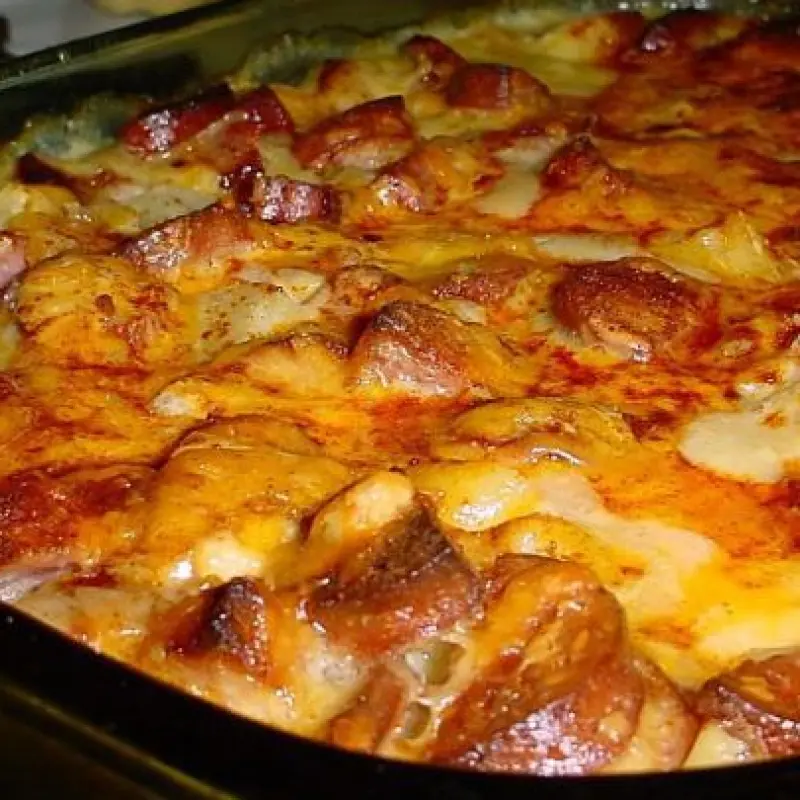 Cheesy Smoked Sausage Potato Casserole