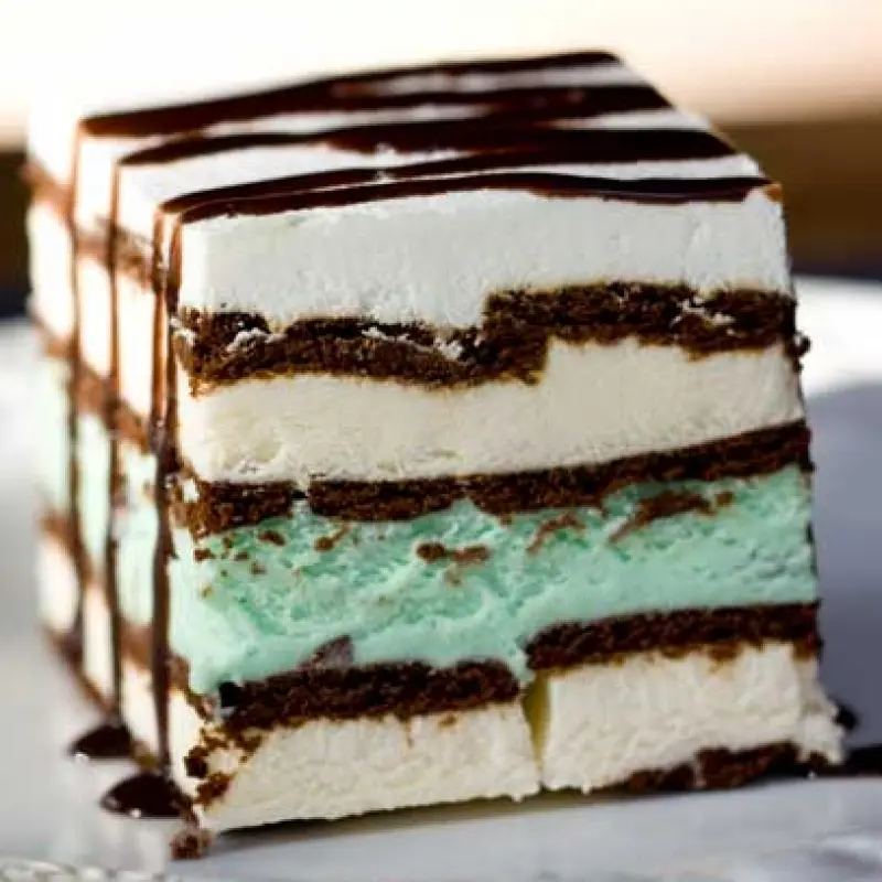 Grasshopper Ice Cream Sandwich Cake