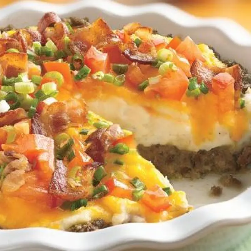Ground Beef and Twice-Baked Potato Pie