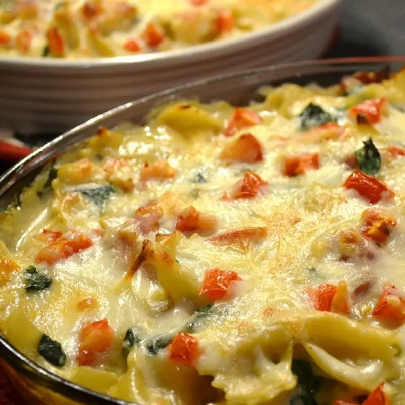 Ham Spinach and Pasta Casserole
