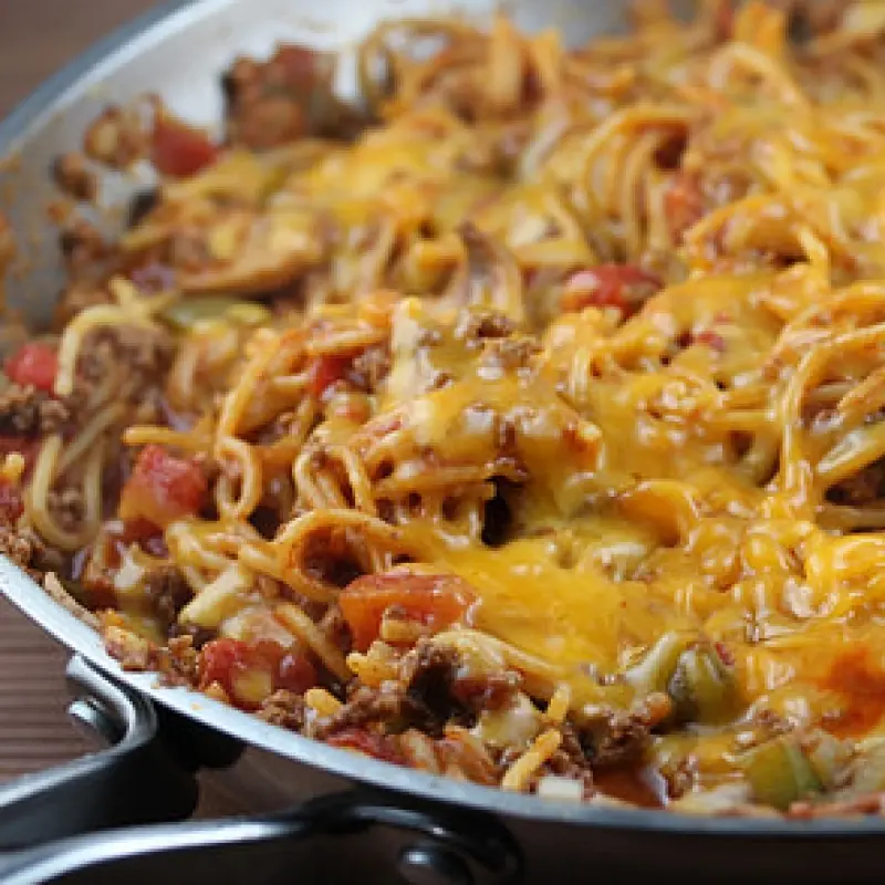 One Pan Skillet Spaghetti