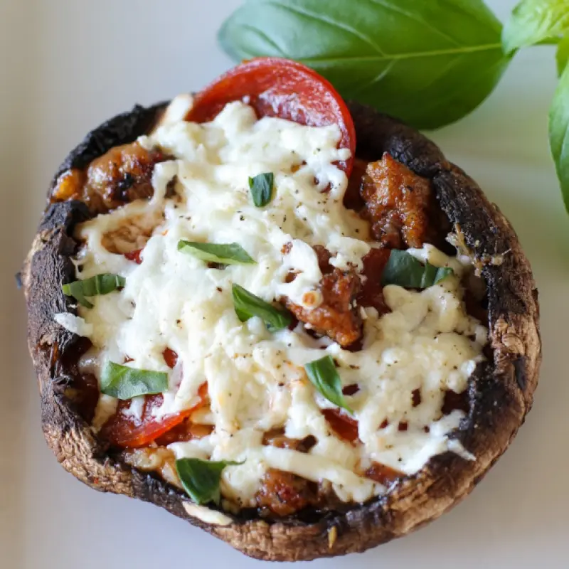 Rustic Pizza Stuffed Mushrooms