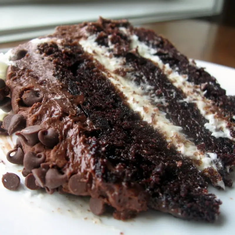 Chocolate Layer Cake with Cream Cheese Filling and Chocolate Buttercream