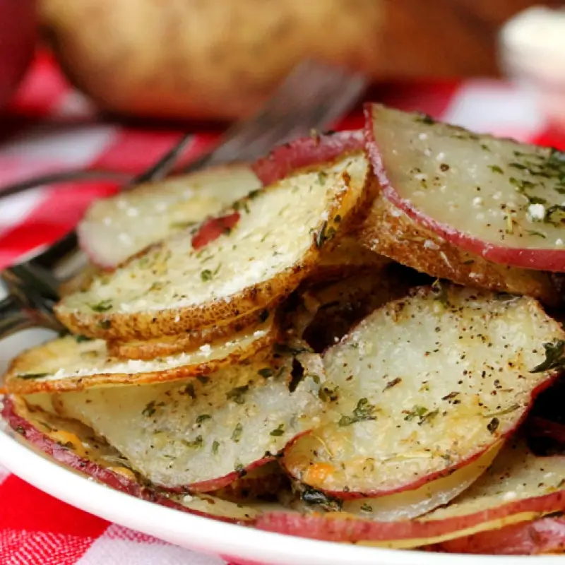 Baked Herb and Parmesan Potato Slices
