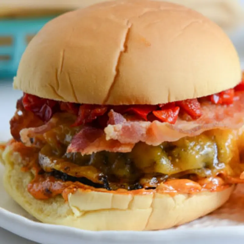 Smoky Sweet Cherry Pepper Cheeseburgers