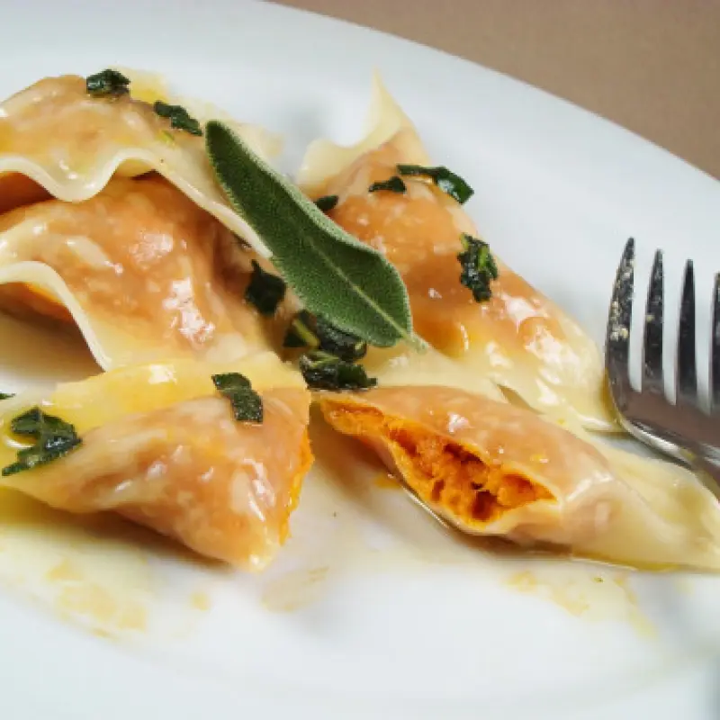 Sweet Potato Ravioli with Sage Brown Butter Sauce
