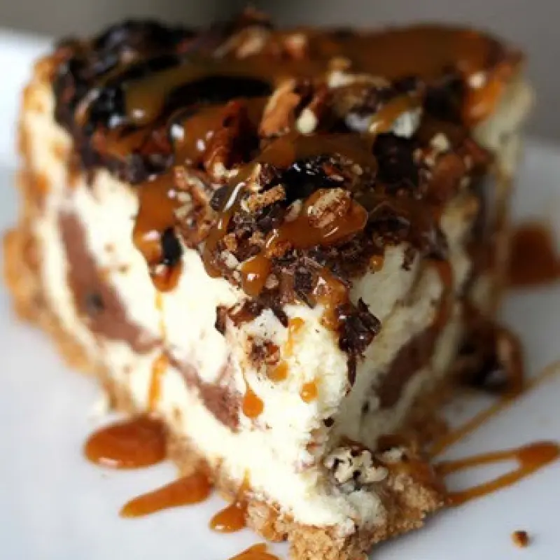 Caramel Pecan Turtle Cheesecake