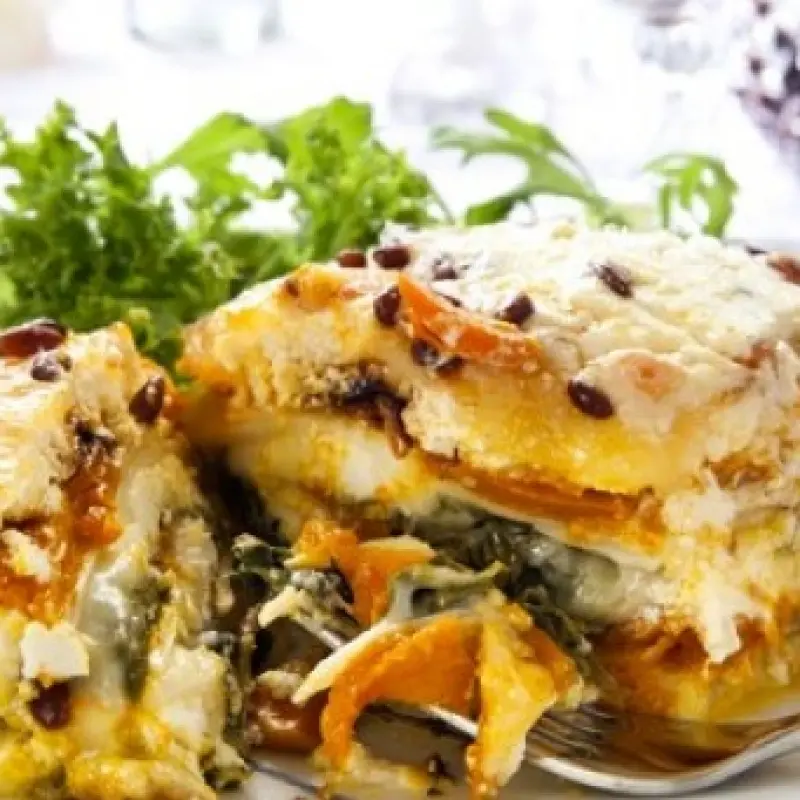 Pumpkin and Spinach Lasagna