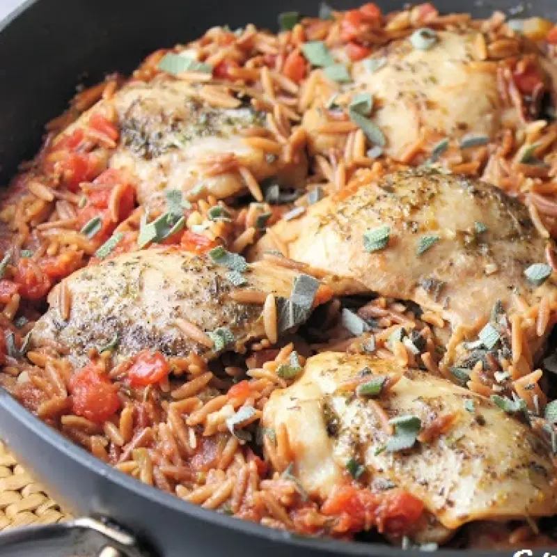 One Pot Italian Chicken with Orzo