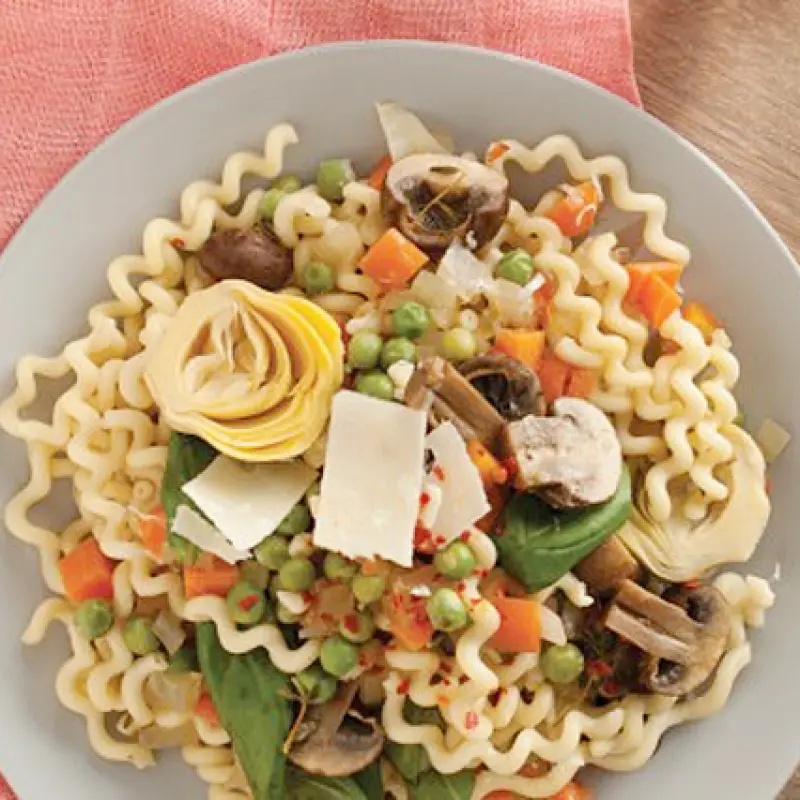 Fusilli Col Buco with Braised Spring Vegetables