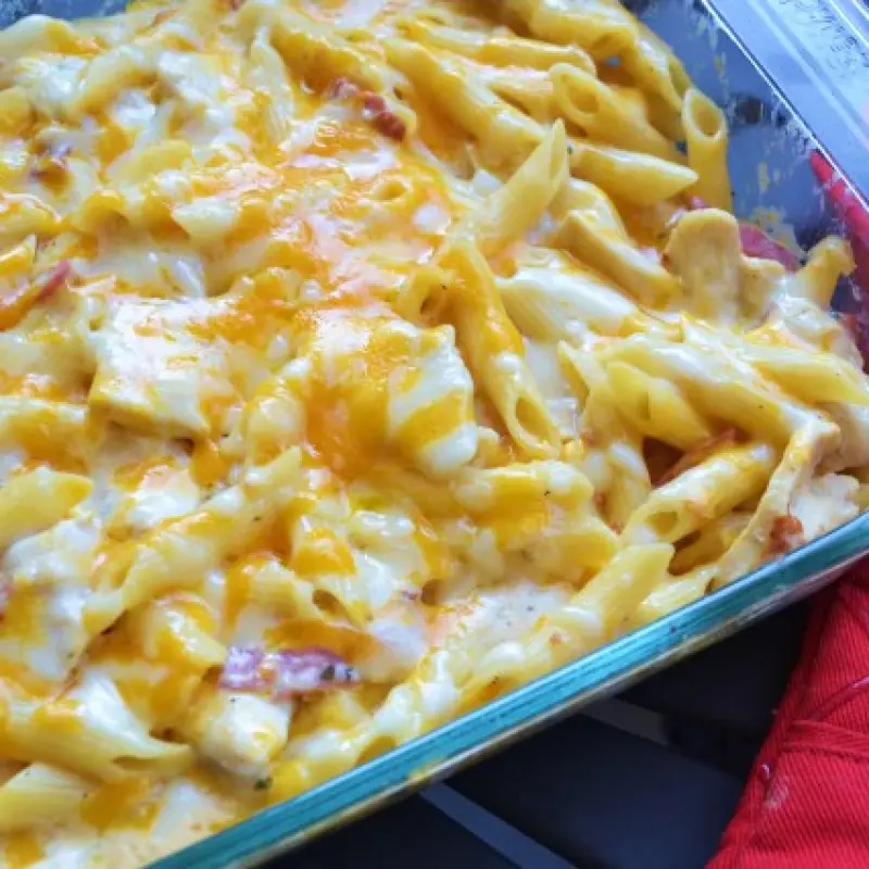 Chicken Bacon Ranch Pasta Bake