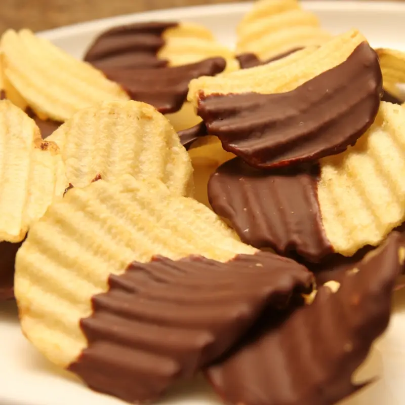 Chocolate Dipped Ripple Potato Chips