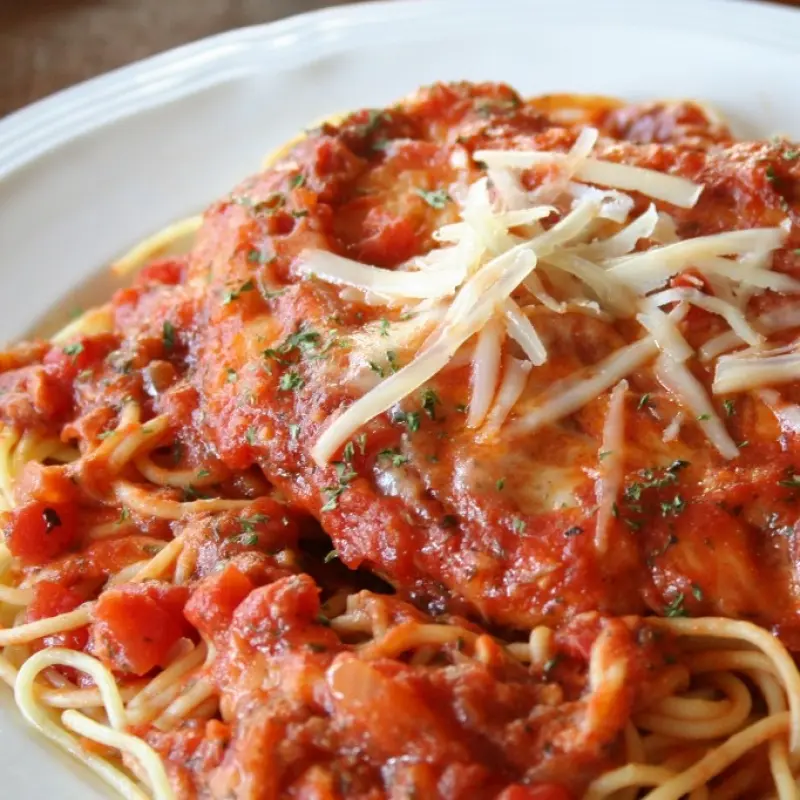Chicken Parmesan and Spaghetti