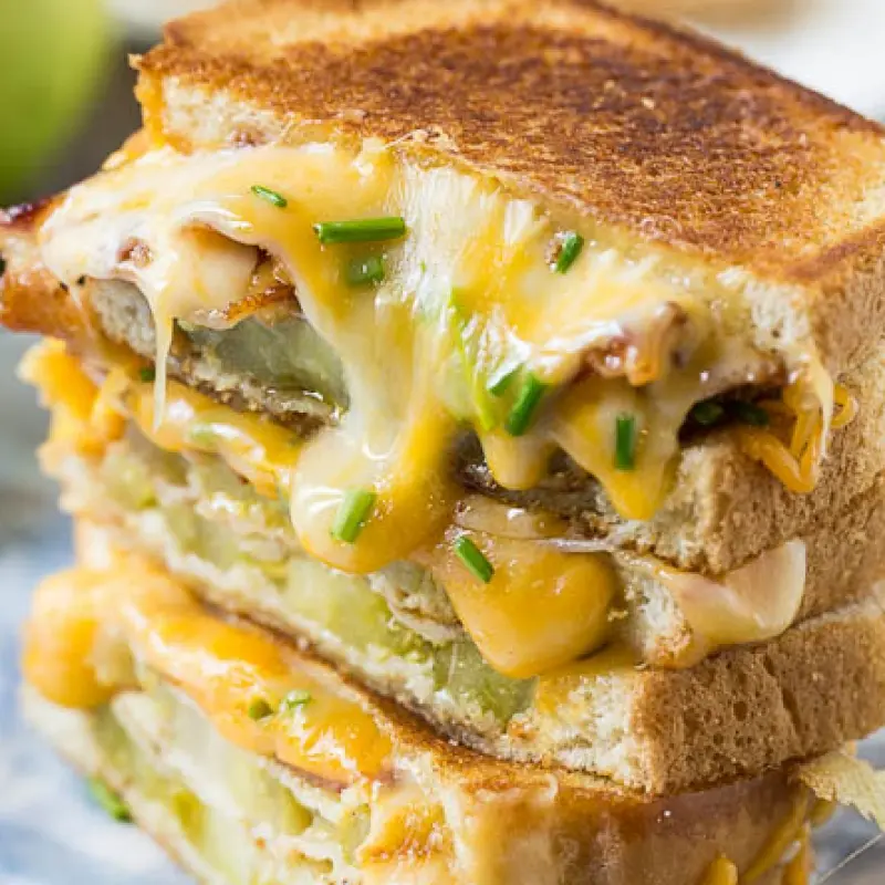 Fried Green Tomato and Bacon Grilled Cheese