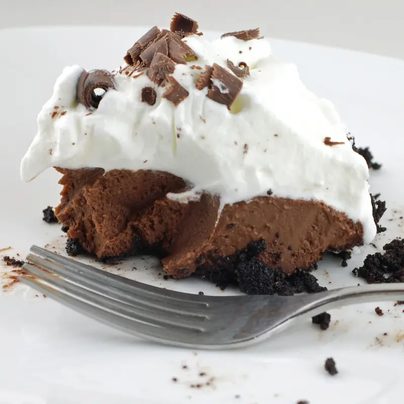 Chocolate Cream Pie with Whipped Cream Topping