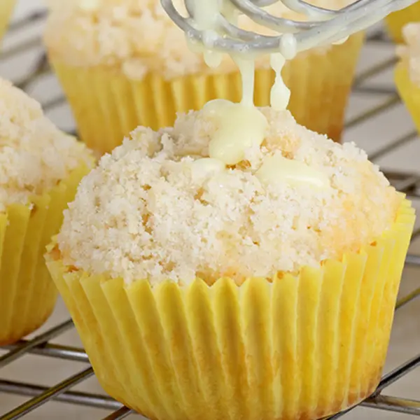 White Chocolate Lemon Streusel Muffins