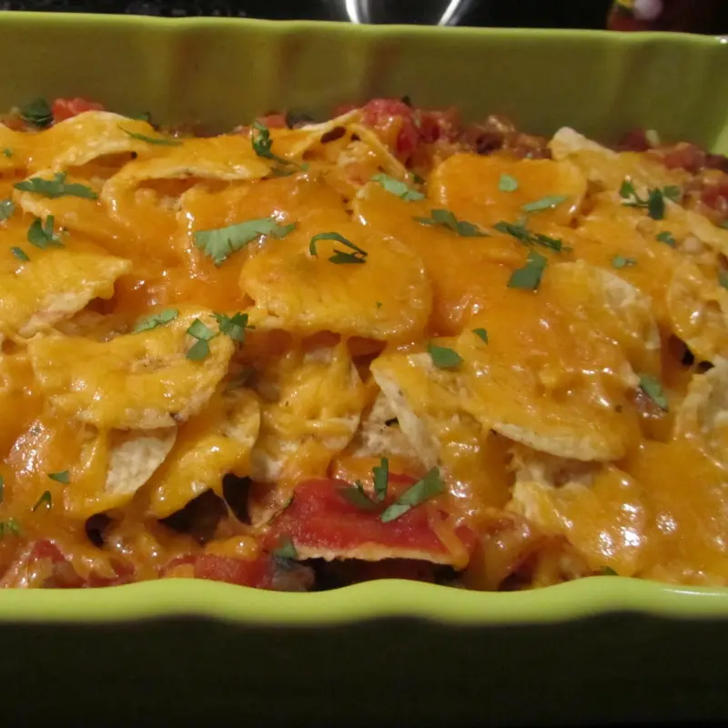 Beef and Bean Nacho Casserole