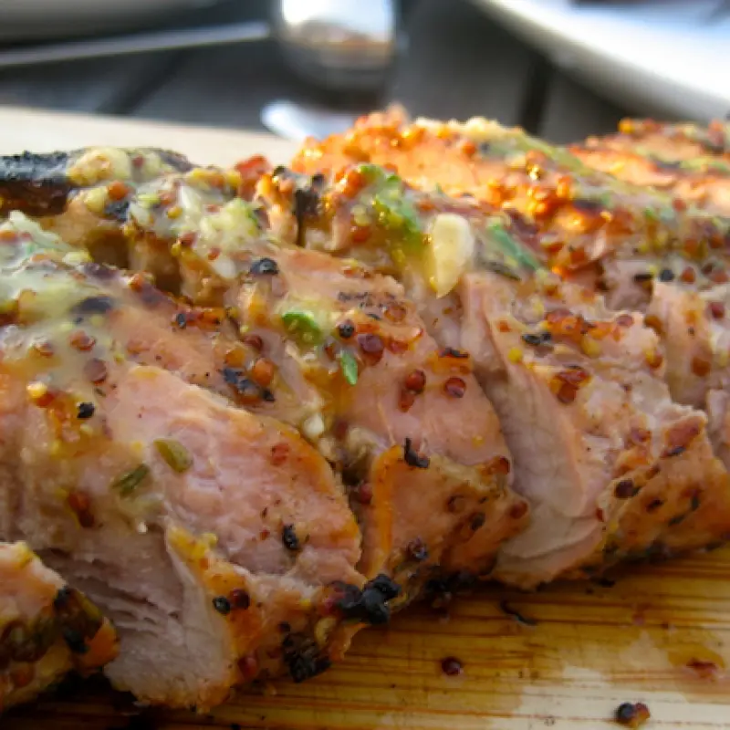Lemon Dijon Herb-Crusted Grilled Pork Tenderloin