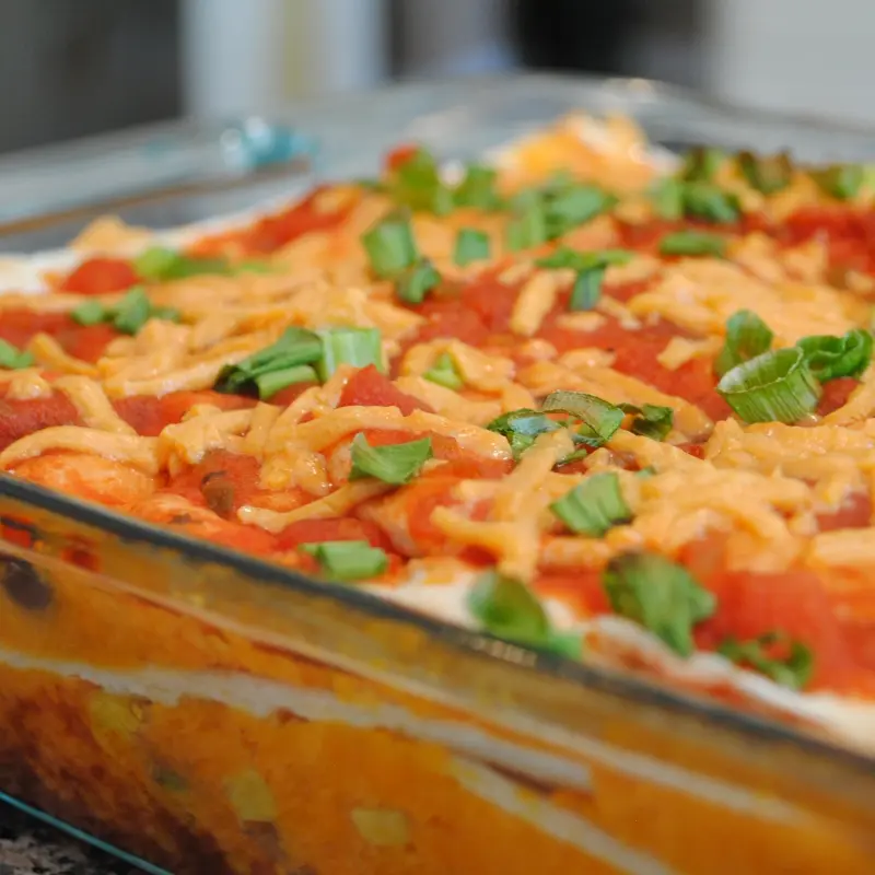 Layered Sweet Potato Enchilada Casserole