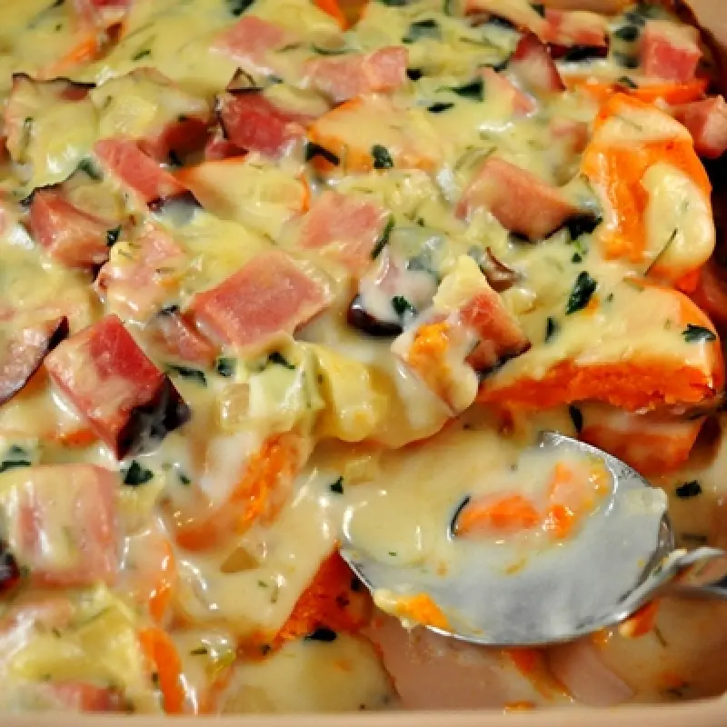 Sweet Potato and Ham Casserole