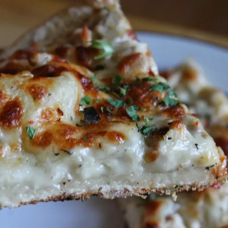 White Pizza with Chicken and Fresh Herbs