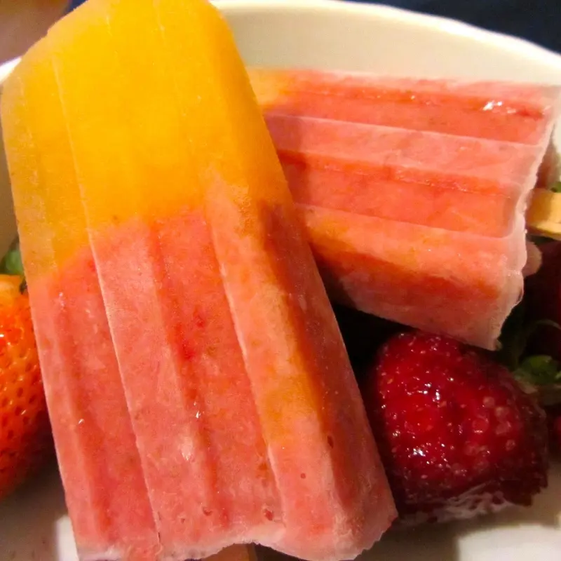 Strawberry Mango Coconut Pops