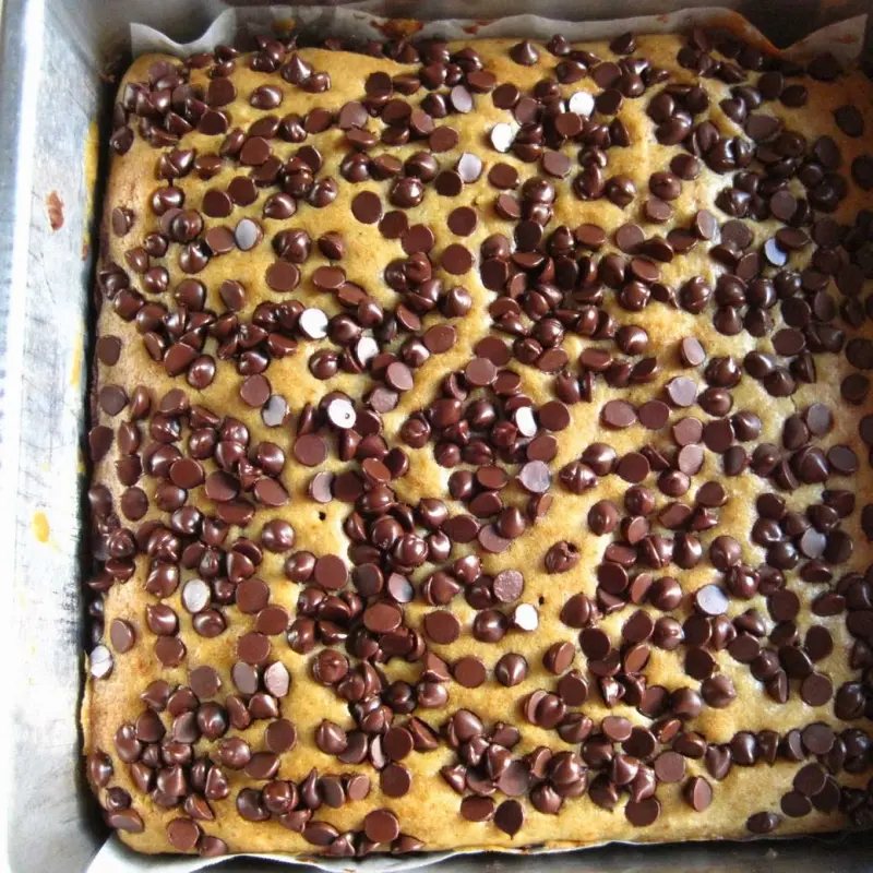 Chocolate Bottom Banana Squares