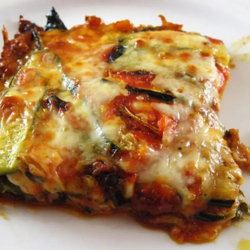 Roasted Zucchini Torta with Tomatoes and Mozzarella