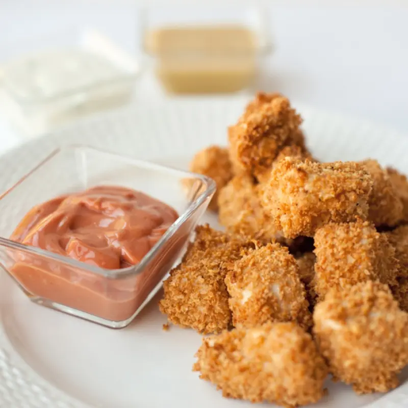 Baked Chicken Finger Nuggets and Dipping Sauce
