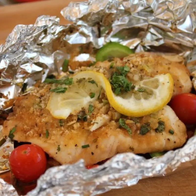 White Fish in Tin Foil