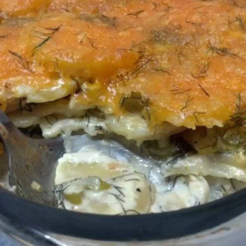 Sharp Cheddar & Dill Scalloped Potatoes