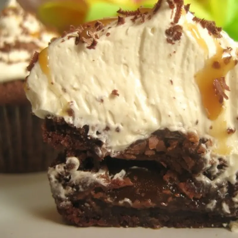 Salted Caramel Brownie Bites with Salted Caramel Buttercream