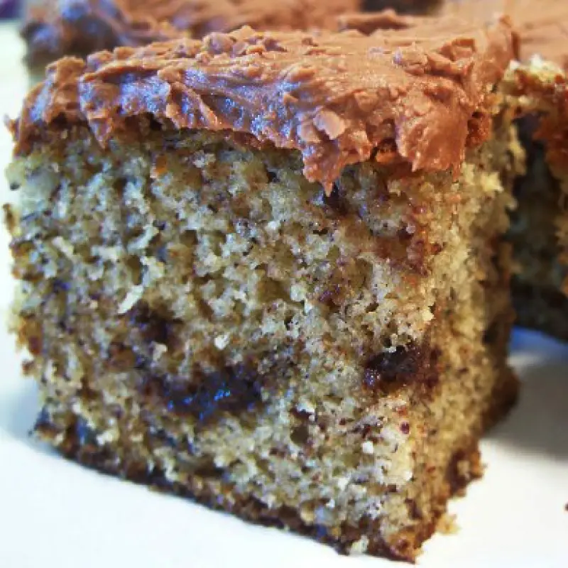 Banana Cake With Chocolate Peanut Butter Frosting