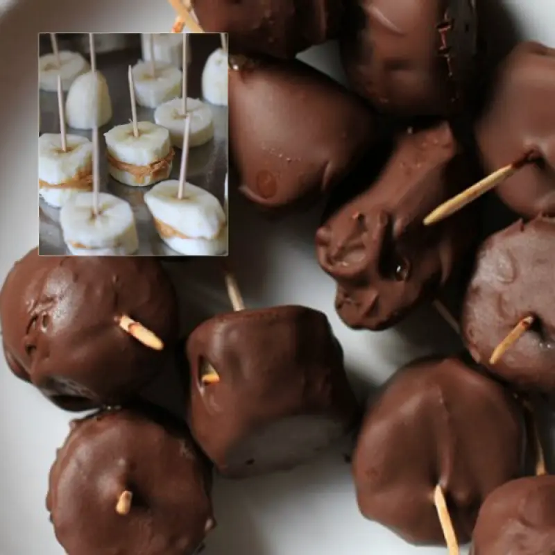 Chocolate Covered Peanut Butter and Banana Bites