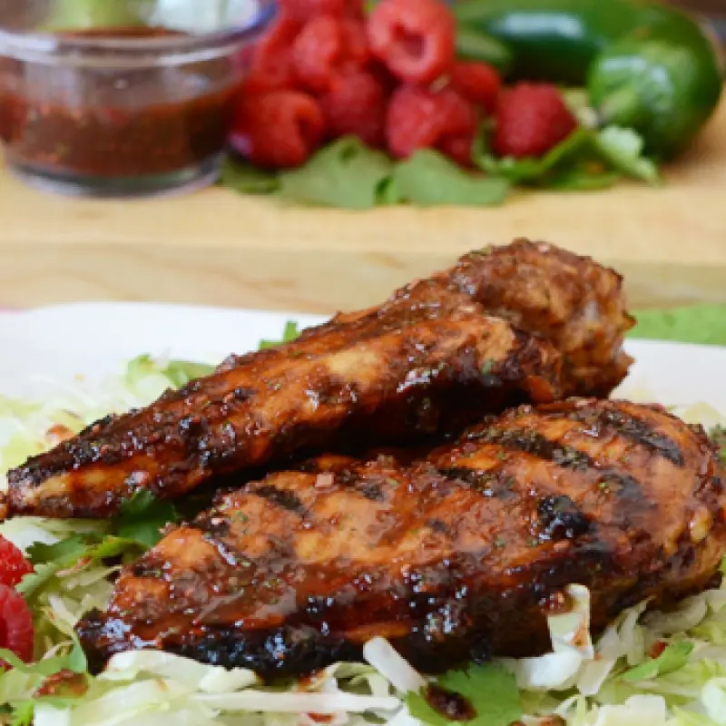 Grilled Raspberry Jalapeno Chicken