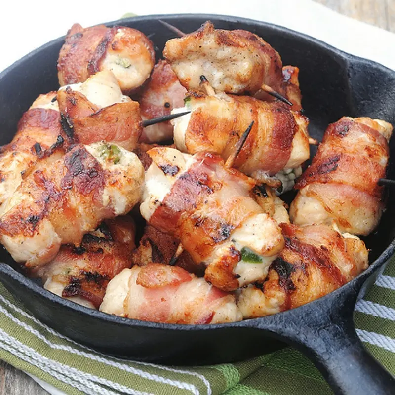 Bacon Wrapped Jalapeno Chicken Bites
