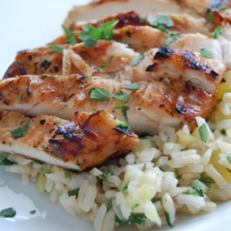 Teriyaki Chicken With Pineapple Rice