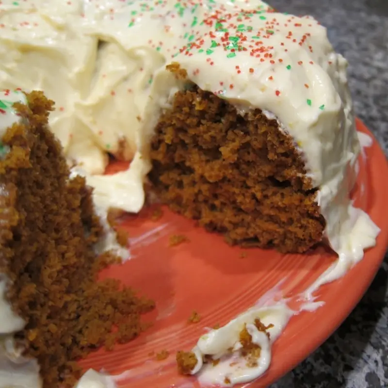 Pumpkin Cake with Orange Cream Cheese Frosting