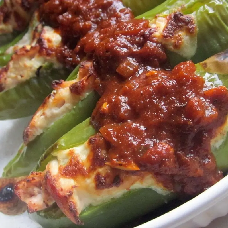 Chicken & Cheese Stuffed Anaheim Peppers