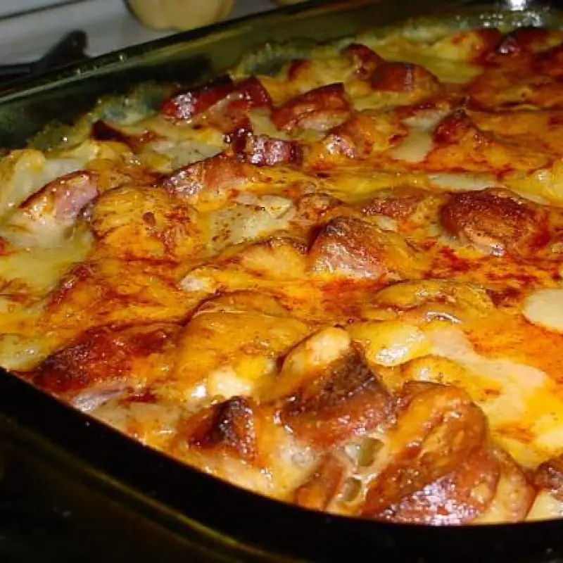 Cheesy Smoked Sausage and Potato Casserole