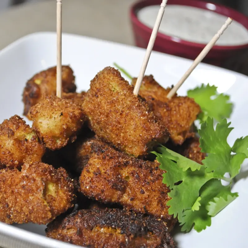 Fried Pickles with Cilantro Mayo Dipping Sauce