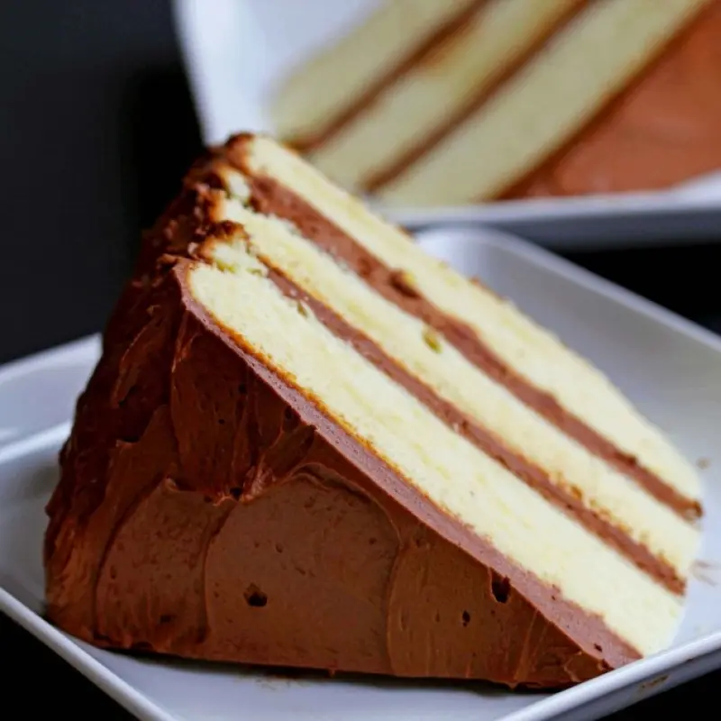 Yellow Cake And Chocolate Frosting