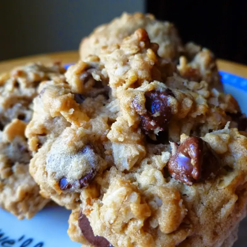 Toasted Coconut Chocolate Chip Oatmeal Cookies