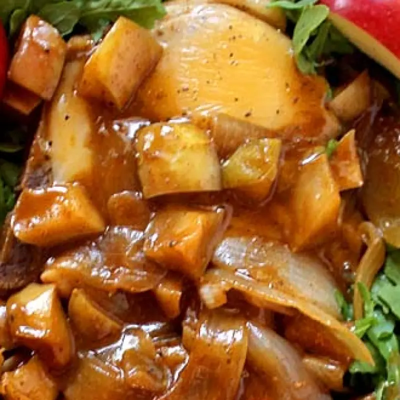 Pork Chops with Apples and Gouda