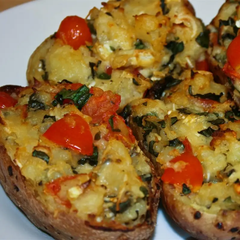 Basil and Blue Cheese Stuffed Jacket Potatoes
