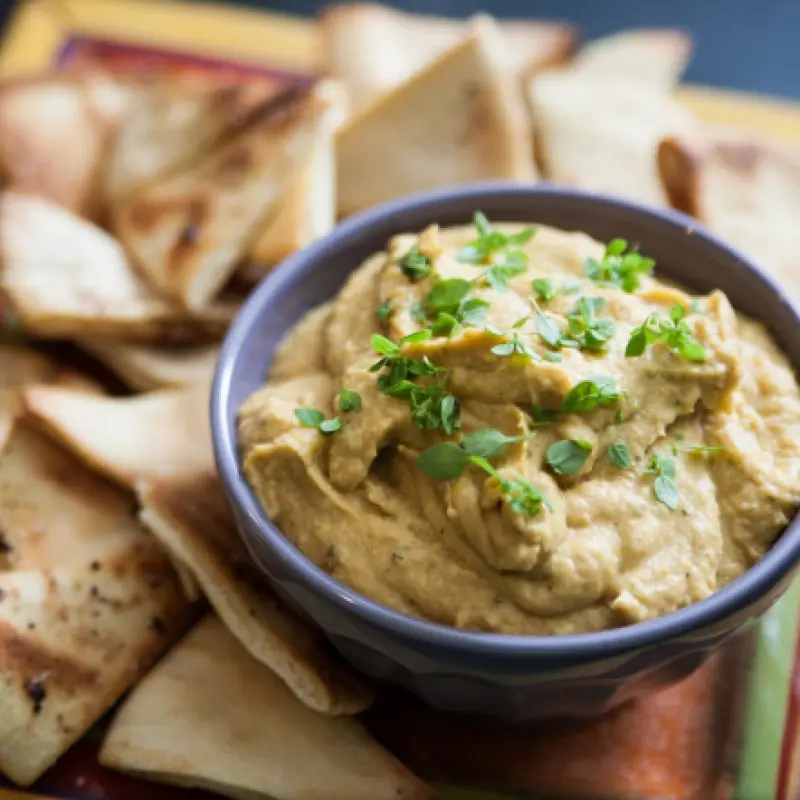 Butternut Squash Hummus with Basil