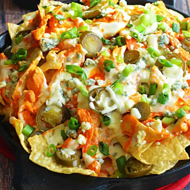 Loaded Buffalo Chicken Nachos