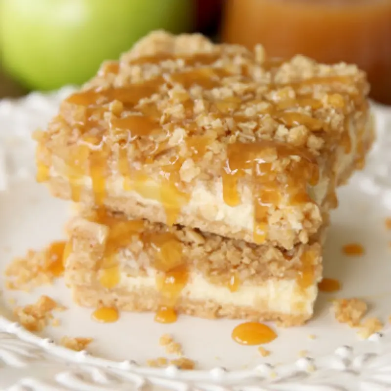 Apple and Caramel Cheesecake Bars